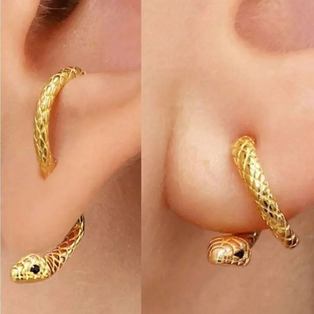 Gold Snake Earrings N1003